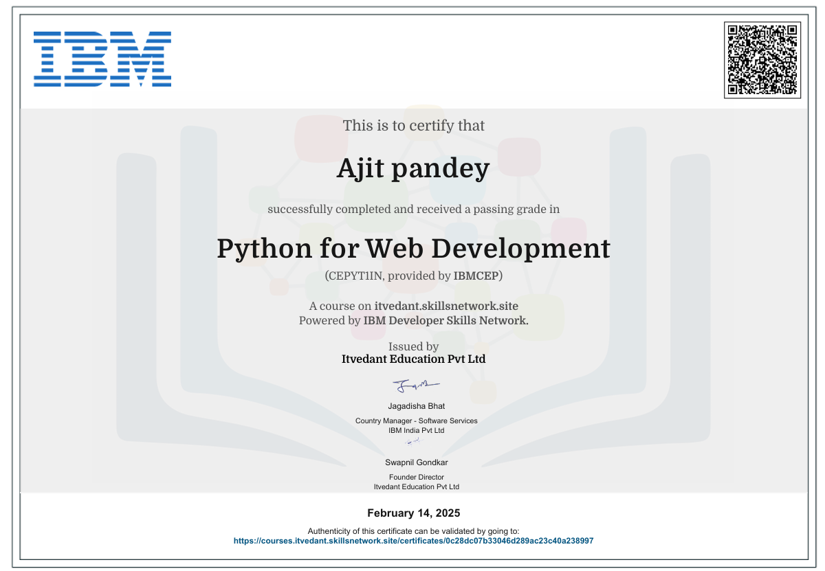 Python for Web Development Certification